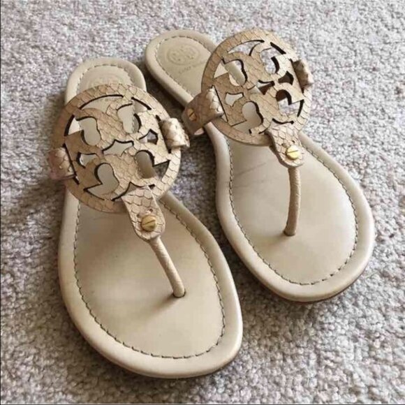 Tory burch Miller sandals dulce de leche snake 8 - Picture 1 of 4